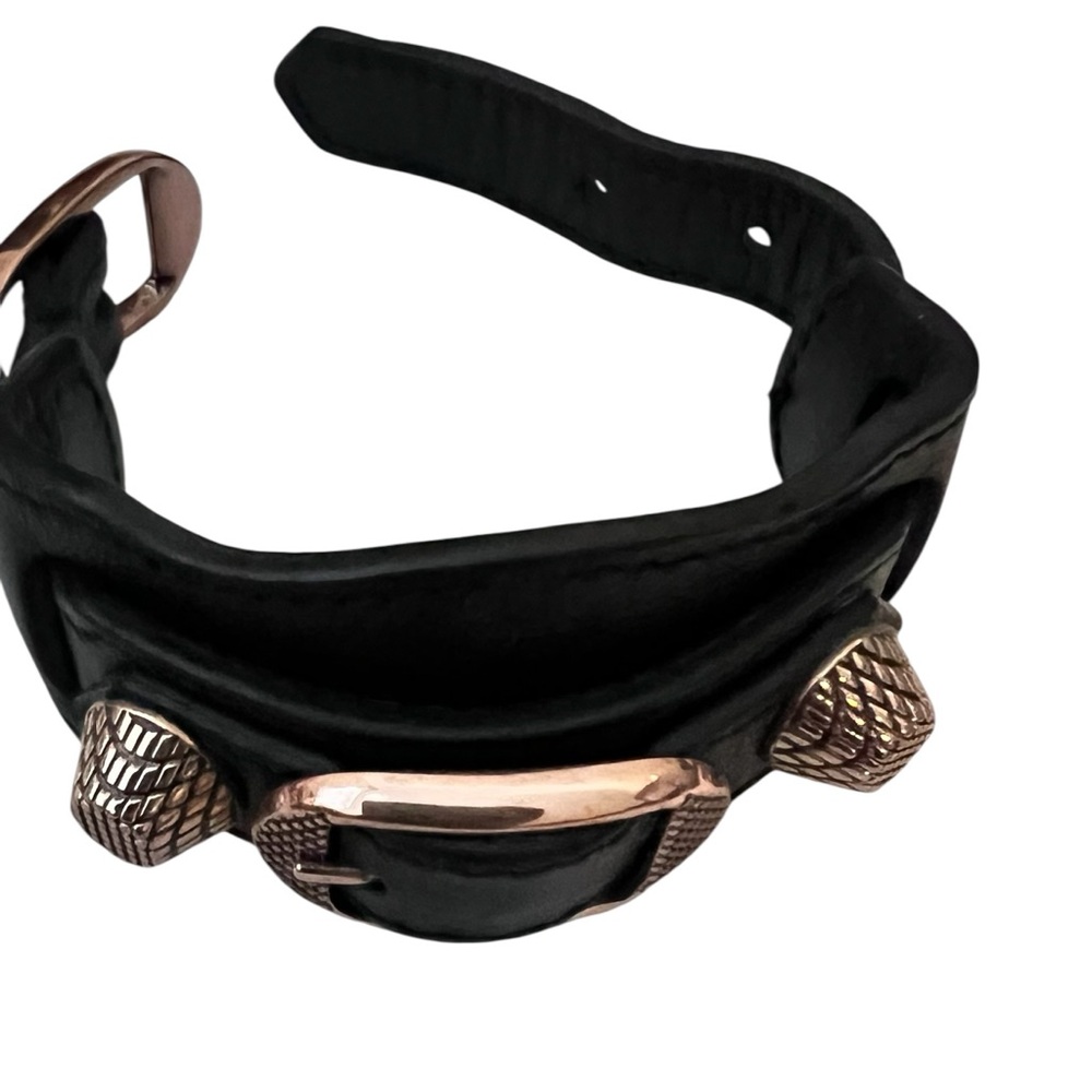 Balenciaga Arena Giant Black Leather  Rose Gold Bracelet Small $230 - Picture 8 of 9